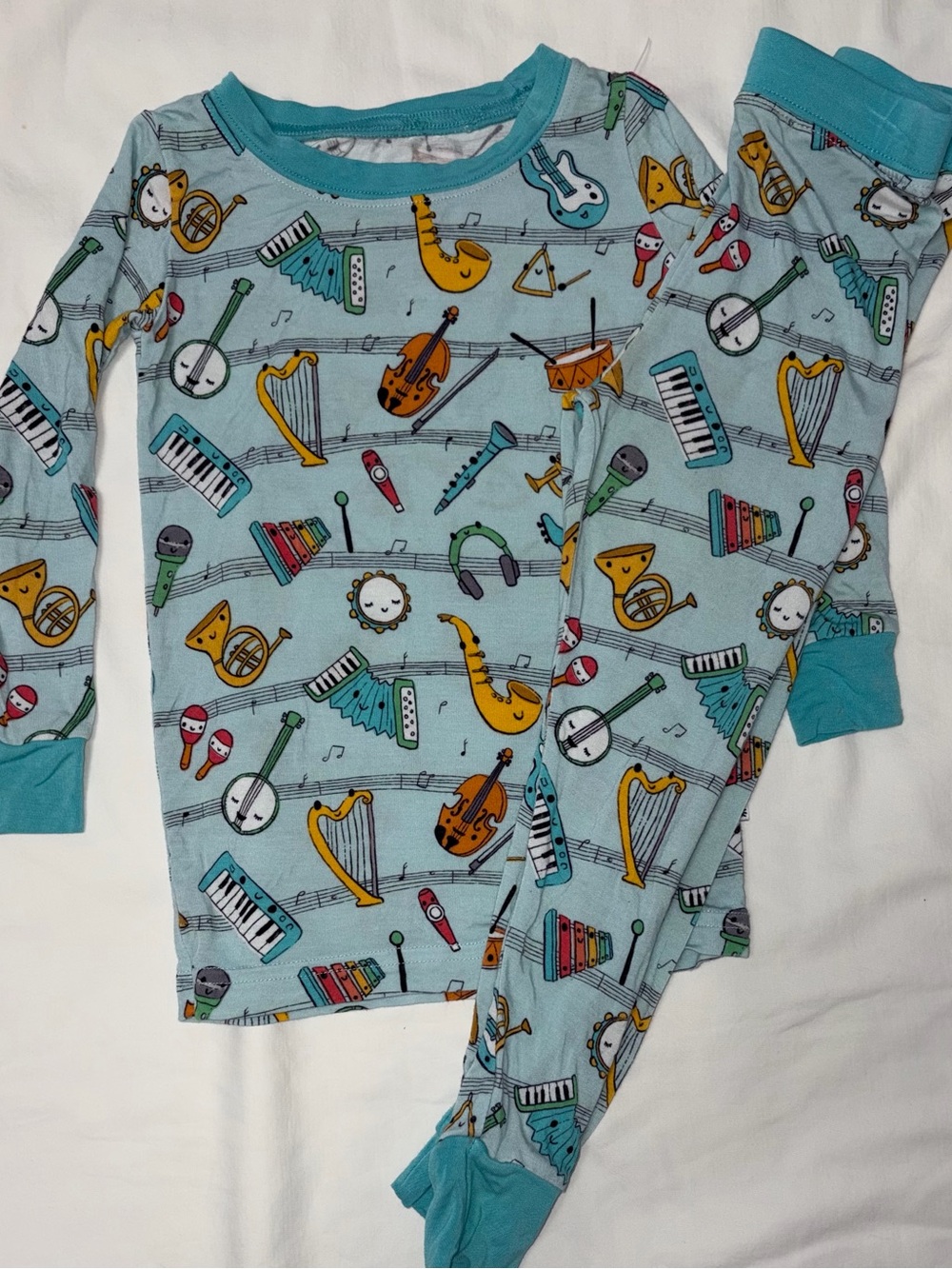 Little Sleepies music theme pajama set sz 18-24 months Lunaluxe bamboo fabric